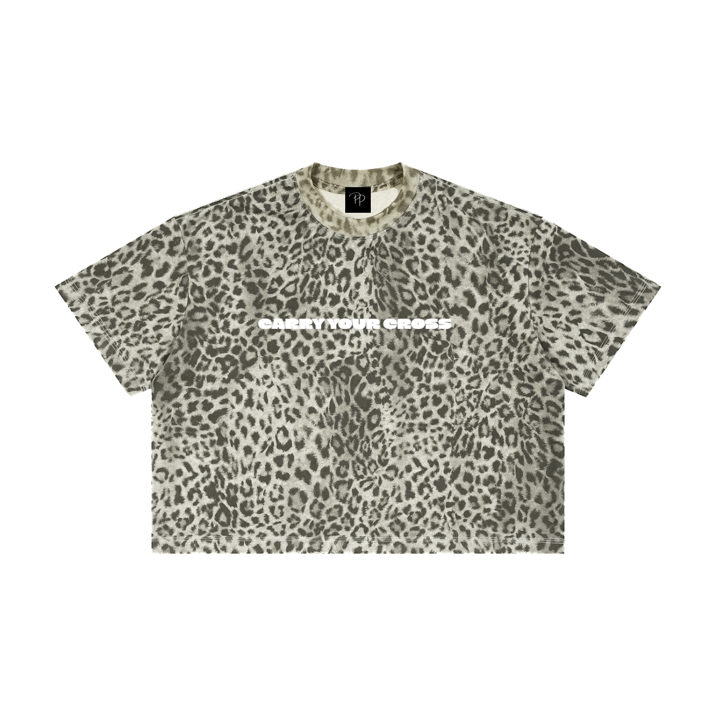 CARRY YOUR CROSS LEOPARD TEE